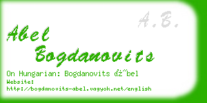 abel bogdanovits business card